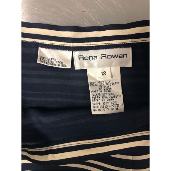 Rena Rowan Women’s Blue and White Horizontal Striped Long Skirt Size 12 - Picture 4 of 7